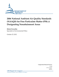 (NAAQS) for Fine Particulate Matter