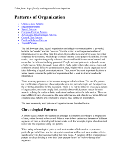 PATTERNS OF ORGANIZATION
