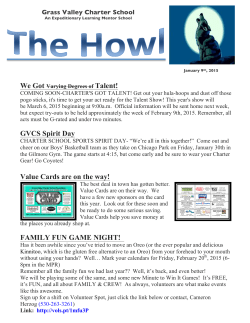 January 9th - Grass Valley Charter School