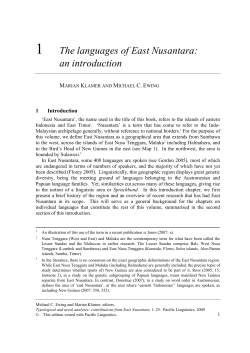 1 The languages of East Nusantara: an introduction