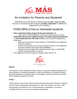 An Invitation for Parents and Students! YOSA M&Aacute;S is free to