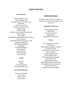 BANQUET EVENT MENU Hors d`Oeuvres Assorted Fresh Fruit Tray