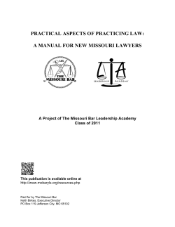 Practical Aspects of Practicing Law: A Manual for New Missouri