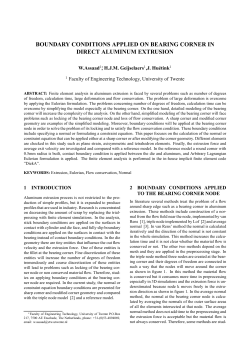 boundary conditions applied on bearing corner in direct aluminum