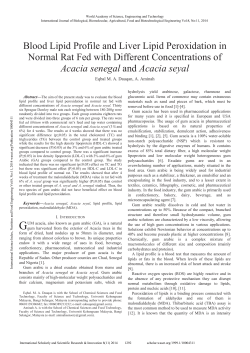 Blood Lipid Profile and Liver Lipid Peroxidation in Normal Rat Fed