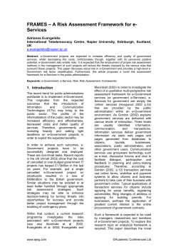 FRAMES -- A Risk Assessment Framework for e-Services