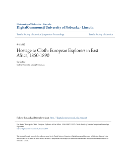 Hostage to Cloth: European Explorers in East Africa, 1850-1890