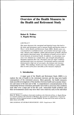 Overview of the Health Measures in the Health and