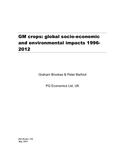 GM crops: global socio-economic and environmental impacts 1996