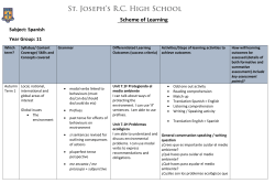 Scheme of Learning - St Joseph`s RC High School