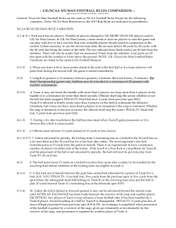 2017 UIL 6 Man Rules Variations