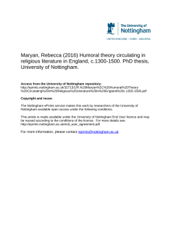Maryan, Rebecca (2016) Humoral theory circulating in religious