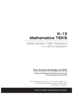 the TEKS for Mathematics