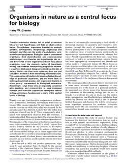 Organisms in nature as a central focus for biology