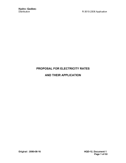 proposal for electricity rates and their application