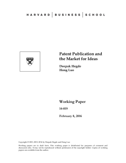 Patent Publication and the Market for Ideas