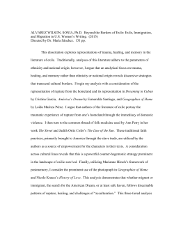 ALVAREZ WILSON, SONIA, Ph.D. Beyond the Borders of Exile: Exile
