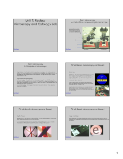 Unit 7: Review Microscopy and Cytology Lab
