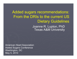 Added sugars recommendations