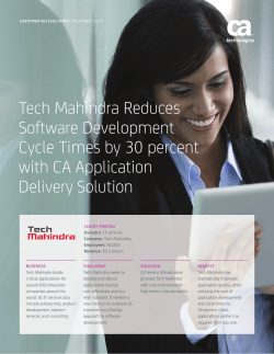 Tech Mahindra Reduces Software Development Cycle Times by 30