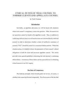ETHICAL DUTIES OF TRIAL COUNSEL TO FORMER CLIENTS