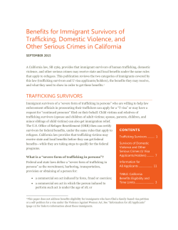 Benefits for Immigrant Survivors of Trafficking, Domestic Violence