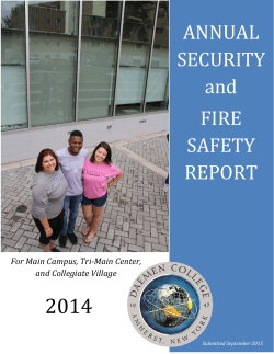 ANNUAL SECURITY and FIRE SAFETY REPORT