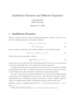 Lecture notes on equilibrium dynamics