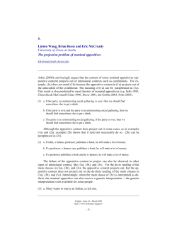 The projection problem of nominal appositives