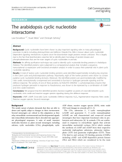 The arabidopsis cyclic nucleotide interactome | Cell Communication