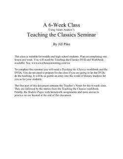 A 6-Week Class - Writing Excellence