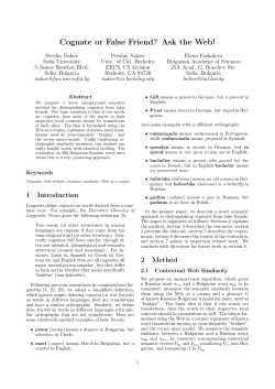 Cognate or False Friend? Ask the Web!