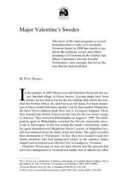 Major Valentine`s Swedes - Vermont Historical Society