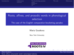 Roots, affixes, and prosodic words in phonological selection