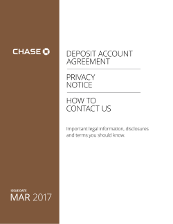 Chase Deposit Account Agreement