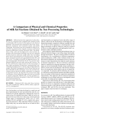 A Comparison of Physical and Chemical Properties of Milk Fat