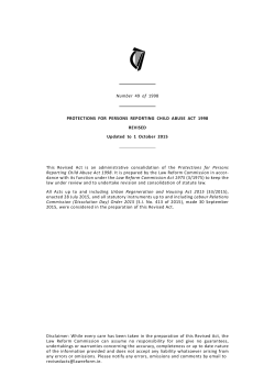 Number 49 of 1998 PROTECTIONS FOR PERSONS REPORTING