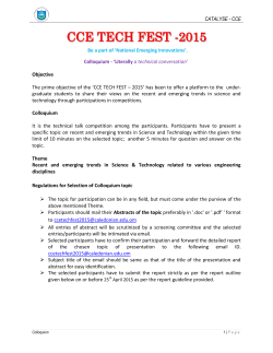 Colloquium guidelines... - Caledonian College of Engineering