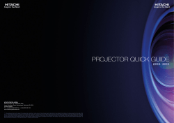 PROJECTOR QUICK GUIDE - Hitachi Digital Media