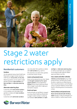 Stage 2 water restrictions