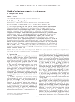 Models of soil moisture dynamics in ecohydrology: A