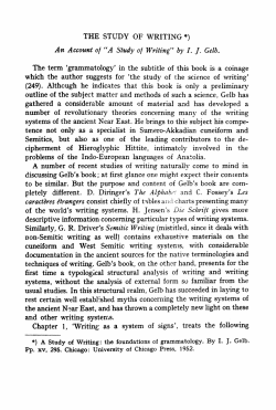 An Account o/"A Study o/ Writing" by IJ Gelb.