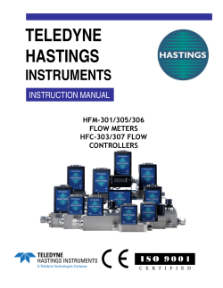 HFM-301 / HFC-303 - Teledyne Hastings Instruments