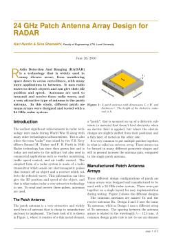 24 GHz Patch Antenna Array Design for RADAR