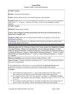 Lesson Plan Garden Grade 6 Area and Perimeter