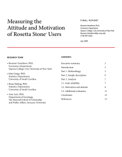 Measuring the Attitude and Motivation of Rosetta Stone&reg; Users