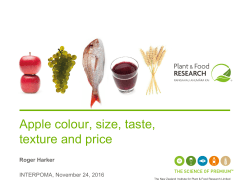 Apple colour, size, taste, texture and price