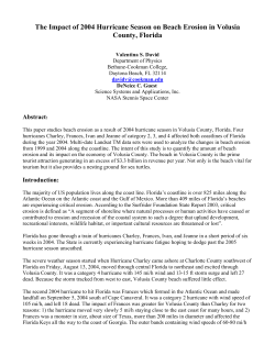 Beach Erosion Study in Volusia County, Florida From 1974 to 1999