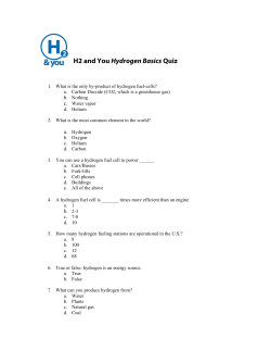 H2 and You Hydrogen Basics Quiz