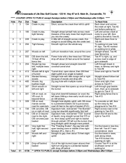 Crossroads of Life Disc Golf Course Crossroads of Life Disc Golf